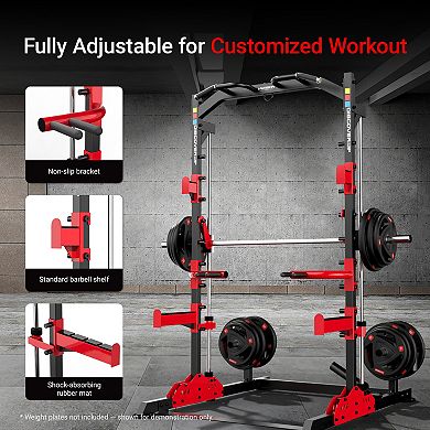 HARISON Multifunction Squat Rack Power Cage for Home Gym with Pull-Up Bar(HRK-G30814)