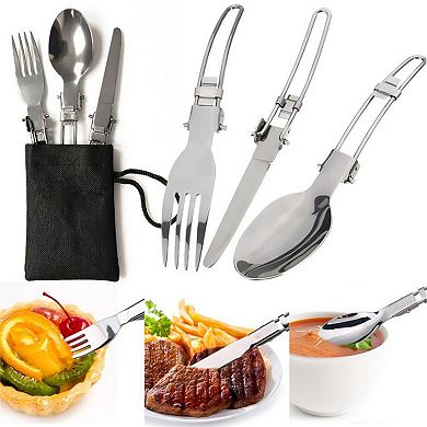 Camping Cookware Kit for 1-2 People, Portable Lightweight Outdoor Pot Pan Set with Foldable Cutlery