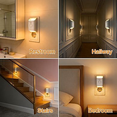Motion Sensor Night Light, Adjustable Brightness Plug-in Wall Lamp, Auto On/Off for Bedroom,Stairway