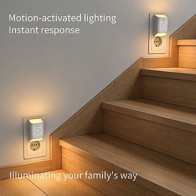 Motion Sensor Night Light, Adjustable Brightness Plug-in Wall Lamp, Auto On/Off for Bedroom,Stairway