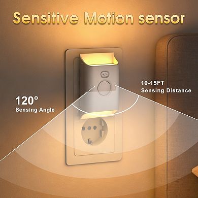 Motion Sensor Night Light, Adjustable Brightness Plug-in Wall Lamp, Auto On/Off for Bedroom,Stairway