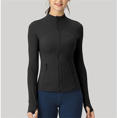 Spring Jacket - Slim Fit Athletic Zip-Up, Yoga Workout Top, Soft Stretch for Women