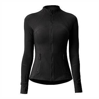 Spring Jacket - Slim Fit Athletic Zip-Up, Yoga Workout Top, Soft Stretch for Women