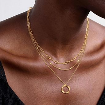 Gold Necklace for Women 14k Gold Chain Necklaces,Dainty Layered Necklaces Simple Stackable