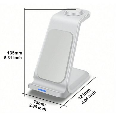 3-in-1 Wireless Charging Stand - Fast Charger for Samsung Galaxy/Watch/Buds, Desktop Station