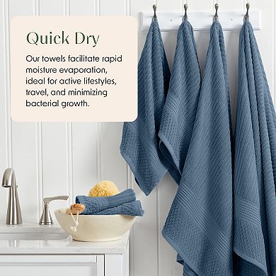 Springtree Home 100% Cotton Ribbed Bath Towel Set Krista Collection