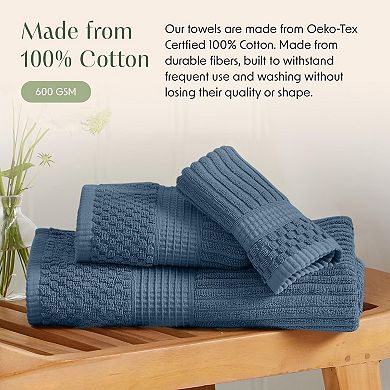 Springtree Home 100% Cotton Ribbed Bath Towel Set Krista Collection
