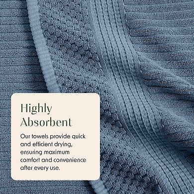 Springtree Home 100% Cotton Ribbed Bath Towel Set Krista Collection