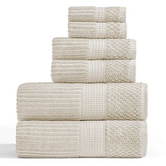 Springtree Home 100% Cotton Ribbed Bath Towel Set Krista Collection