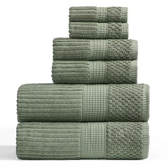 Springtree Home 100% Cotton Ribbed Bath Towel Set Krista Collection