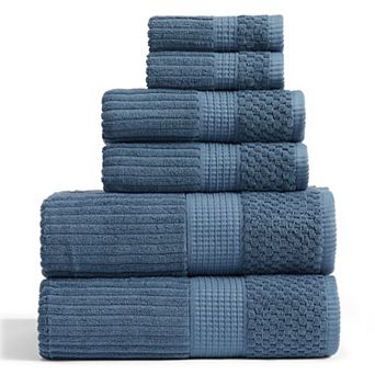 Springtree Home 100% Cotton Ribbed Bath Towel Set Krista Collection