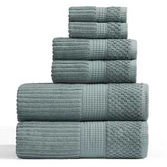 Springtree Home 100% Cotton Ribbed Bath Towel Set Krista Collection