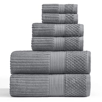 Springtree Home 100% Cotton Ribbed Bath Towel Set Krista Collection
