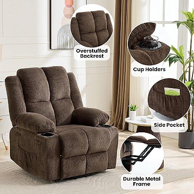 Power Lift Recliner with Heat and Massage - Adjustable Lay Flat Chair with Standing Assistance