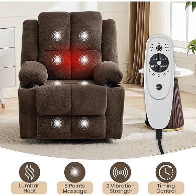 Power Lift Recliner with Heat and Massage - Adjustable Lay Flat Chair with Standing Assistance