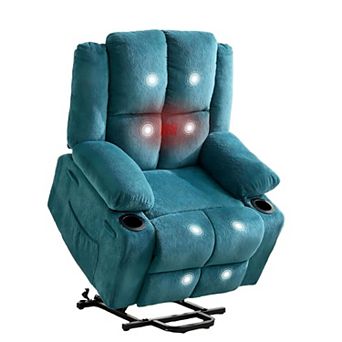 Power Lift Recliner with Heat and Massage - Adjustable Lay Flat Chair with Standing Assistance