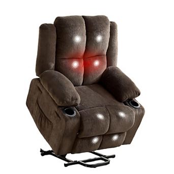 Power Lift Recliner with Heat and Massage - Adjustable Lay Flat Chair with Standing Assistance