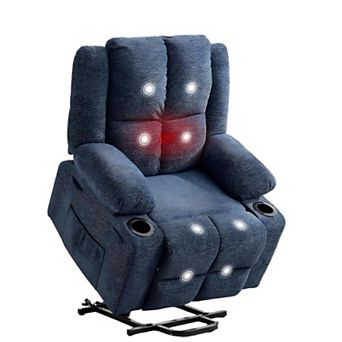 Power Lift Recliner with Heat and Massage - Adjustable Lay Flat Chair with Standing Assistance