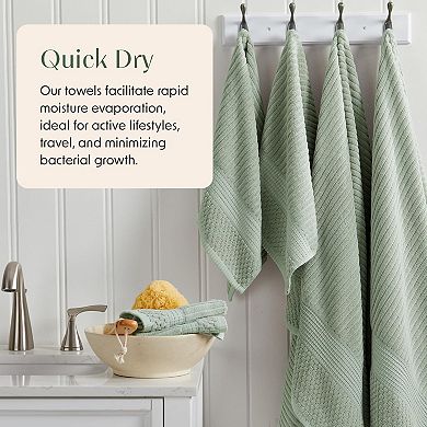 Springtree Home 100% Cotton Ribbed Bath Towel Set Krista Collection