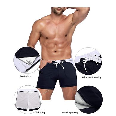 COOFANDY Swim Trunks for Men Swim Brief Square Leg Swimsuit Swimming Short Bathing Suit