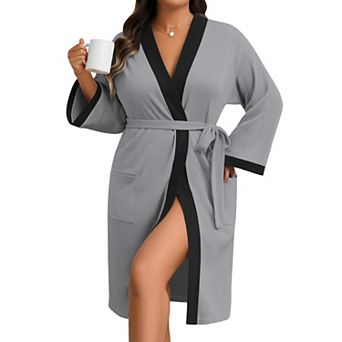 Ekouaer Robe for Women Waffle Knit Bathrobe Short Lightweight Kimono Robes Maternity Robe