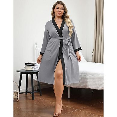 Ekouaer Robe for Women Waffle Knit Bathrobe Short Lightweight Kimono Robes Maternity Robe