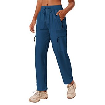 Pinspark Women's Sun Protection Hiking Cargo Joggers Waterproof Quick Dry Outdoor Pants with Pockets