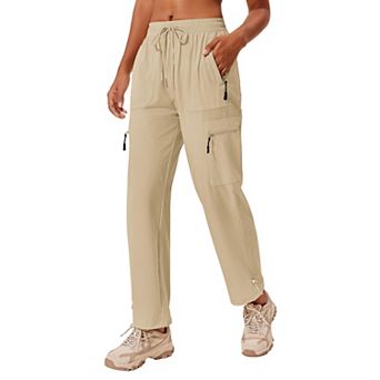 Pinspark Women's Sun Protection Hiking Cargo Joggers Waterproof Quick Dry Outdoor Pants with Pockets