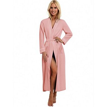 Ekouaer Robes for Women Knit Waffle Bathrobe Full Length Kimono Casual Ladies Loungewear