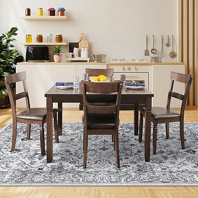 Entryway Runner Rug Washable Vintage Low Pile Lightweight Stain Resistant Carpet