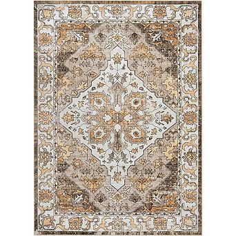 Entryway Runner Rug Washable Vintage Low Pile Lightweight Stain Resistant Carpet