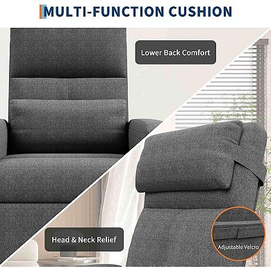 Power Recliner Chair with Electric Adjustable Back, USB Port and Side Pockets - Overstuffed Design