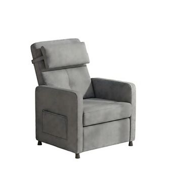 Power Recliner Chair with Electric Adjustable Back, USB Port and Side Pockets - Overstuffed Design