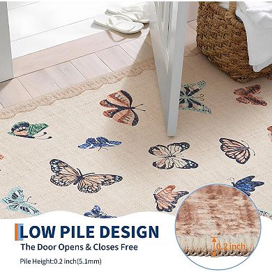 Butterfly Area Rug, No Slip Washable, Modern Butterfly Pattern Area Rug