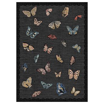 Butterfly Area Rug, No Slip Washable, Modern Butterfly Pattern Area Rug