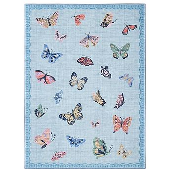 Butterfly Area Rug, No Slip Washable, Modern Butterfly Pattern Area Rug