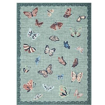 Butterfly Area Rug, No Slip Washable, Modern Butterfly Pattern Area Rug