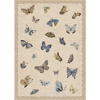 Butterfly Area Rug, No Slip Washable, Modern Butterfly Pattern Area Rug