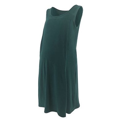 Women's Maternity Solid Color Sleeveless Casual Loose Swing Beach Dress