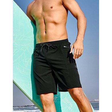 Seoria Mens Quick Dry Drawstring Shorts with Zipper Pockets for Outdoor Activities