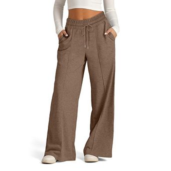 Women's Casual Wide Leg Pants Comfy High Waist Track Pants
