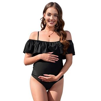 Women's Maternity One Piece Swimsuit Vintage Retro Bathing Suits