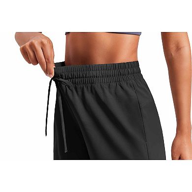 Pinspark Women's Lightweight High Rise Running Shorts Quick Dry Gym Shorts with Drawstring & Pockets
