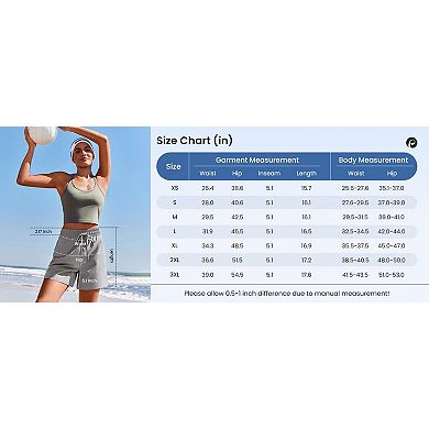 Pinspark Women's Lightweight High Rise Running Shorts Quick Dry Gym Shorts with Drawstring & Pockets