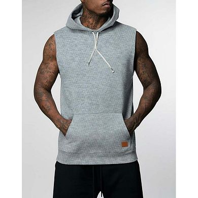 Seoria Men Sleeveless Hoodie Pullover With Kangaroo Pocket Drawstring Casual Tops