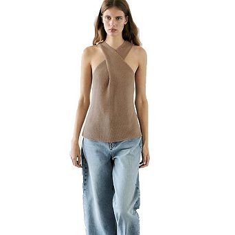 Seoria Halter Neck Sleeveless Top Fashion Slim Fit Daily Casual Versatile Wear
