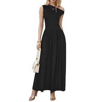 Women's Off The Shoulder Versatile Elegant Wedding Guest Cocktail Maxi Dresses