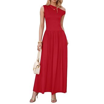 Women's Off The Shoulder Versatile Elegant Wedding Guest Cocktail Maxi Dresses