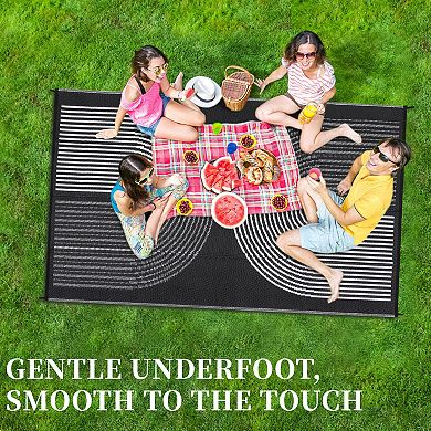 Outdoor Rug Waterproof Plastic Straw Rug for Patio, UV Resistant Reversible Floor Carpet