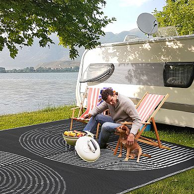 Outdoor Rug Waterproof Plastic Straw Rug for Patio, UV Resistant Reversible Floor Carpet